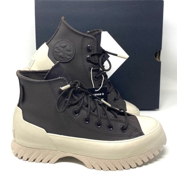Converse Chuck Taylor Lugged 2.0 High Top Women's Brown Leather Sneakers A00911C - Picture 1 of 10